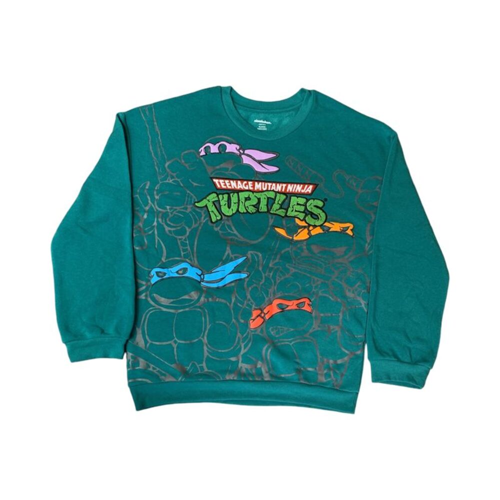 Character Boys Crewneck Relaxed Fit Soft French Terry Sweatshirt - TMNT